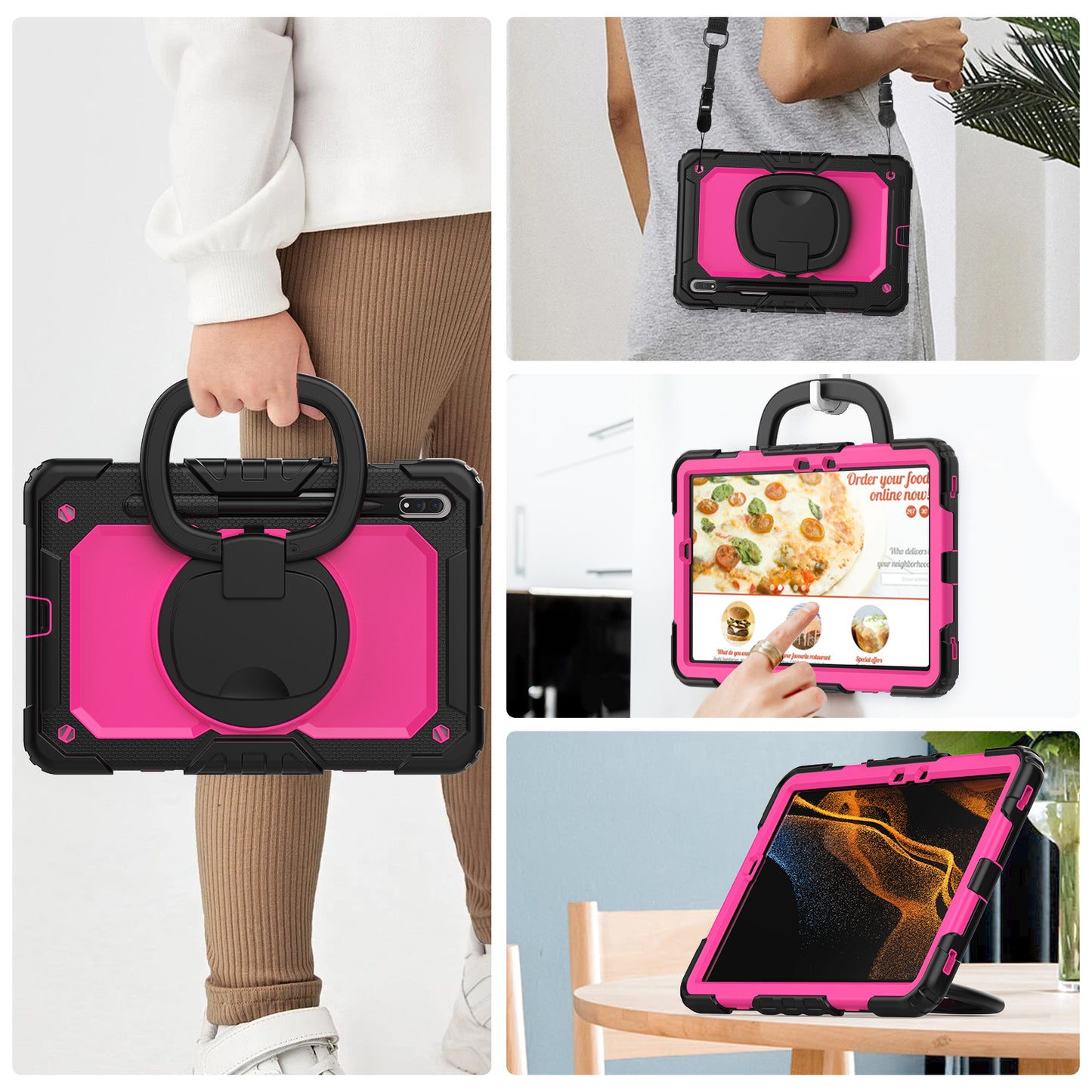 SHELLBOX Tough Handle Grip Hook Galaxy Tab S8 Case