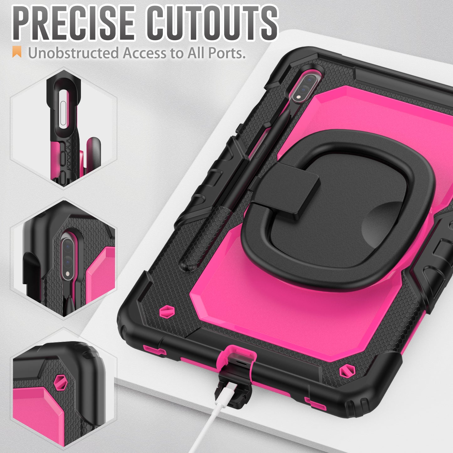 SHELLBOX Tough Handle Grip Hook Galaxy Tab S8 Case