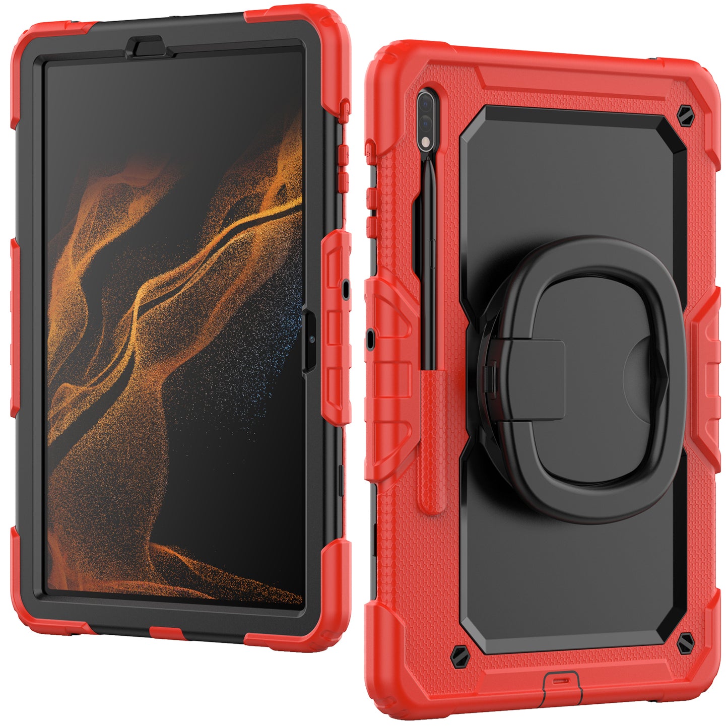SHELLBOX Tough Handle Grip Hook Galaxy Tab S8 Plus Case