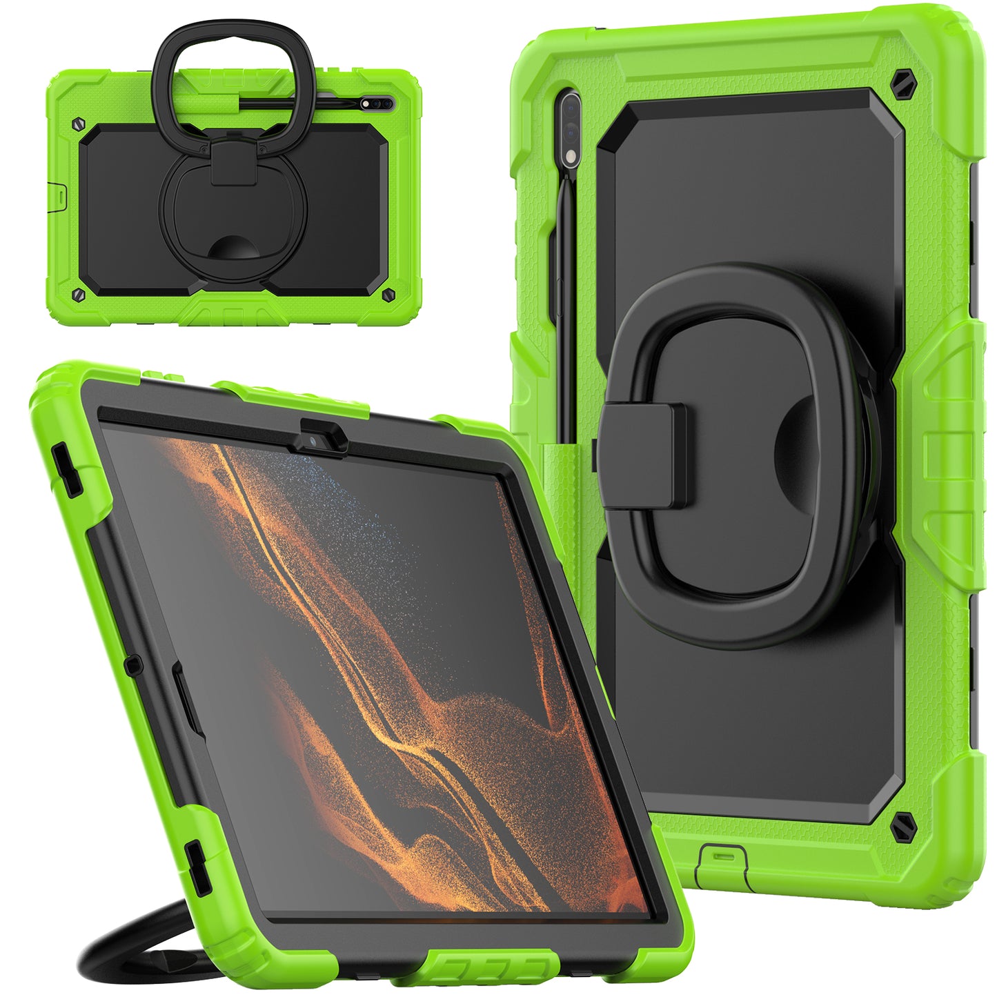 SHELLBOX Tough Handle Grip Hook Galaxy Tab S8 Plus Case