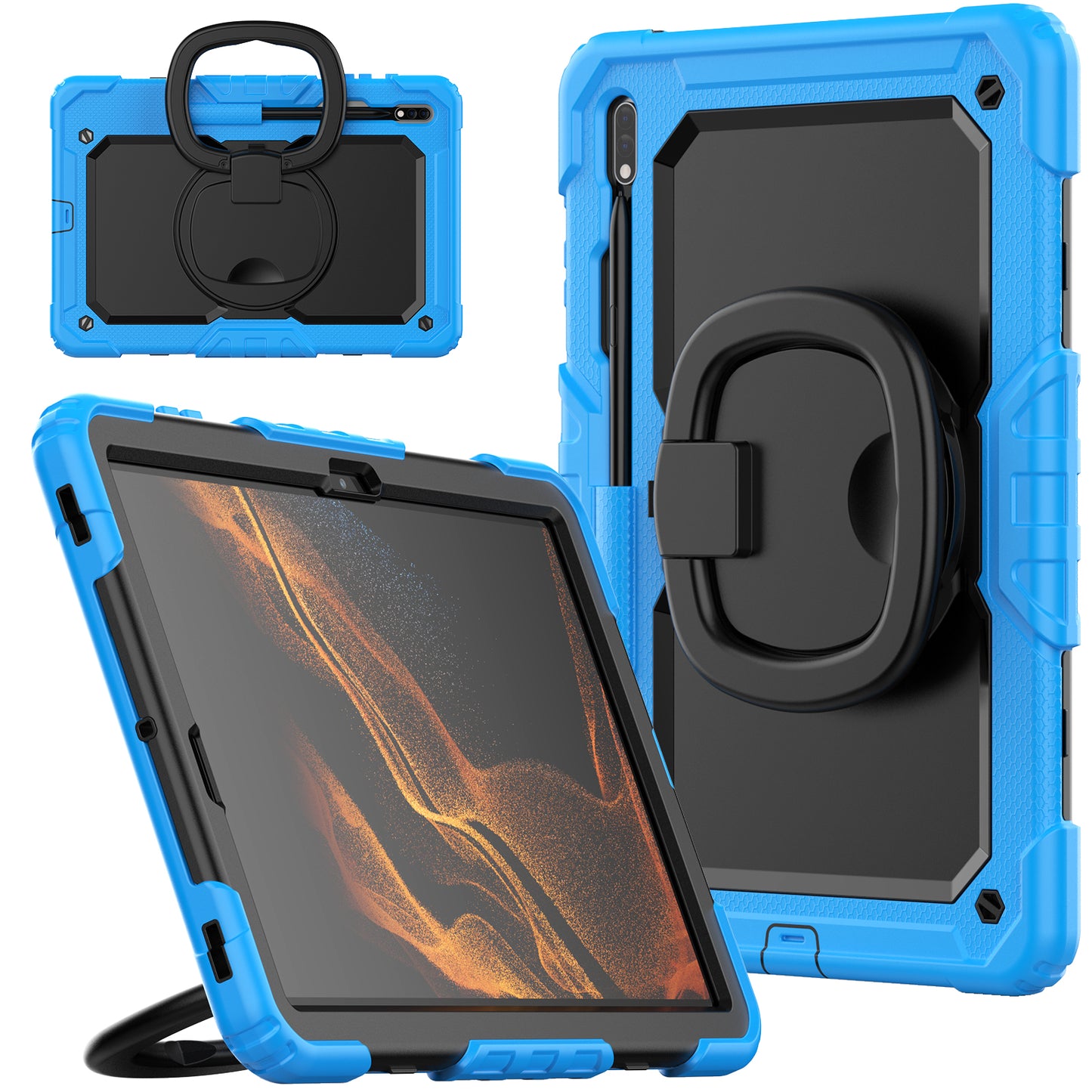 SHELLBOX Tough Handle Grip Hook Galaxy Tab S8 Plus Case