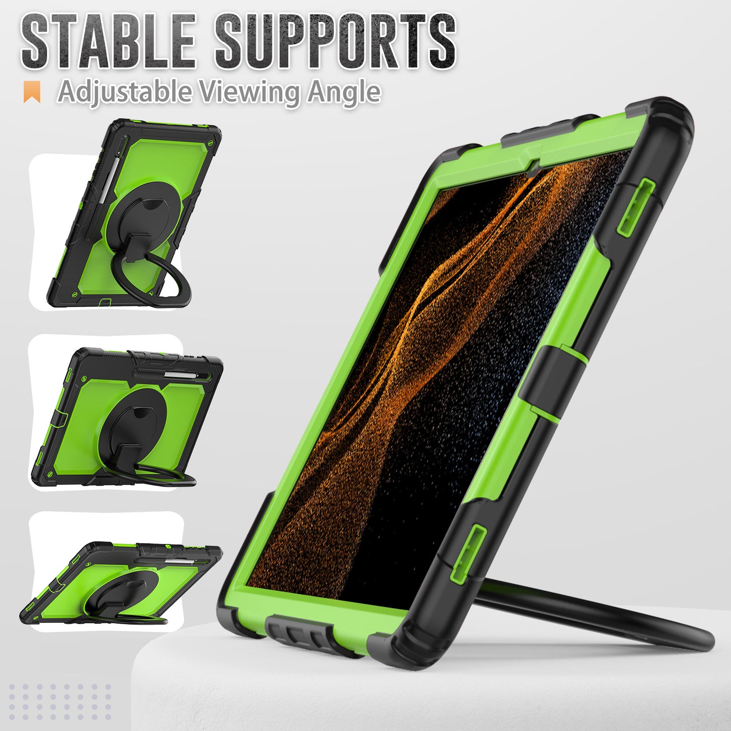SHELLBOX Tough Handle Grip Hook Galaxy Tab S8 Ultra Case