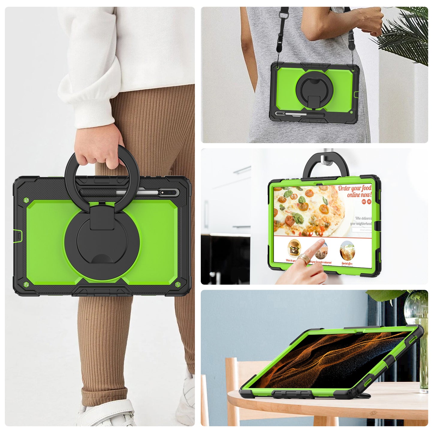 SHELLBOX Tough Handle Grip Hook Galaxy Tab S8 Ultra Case