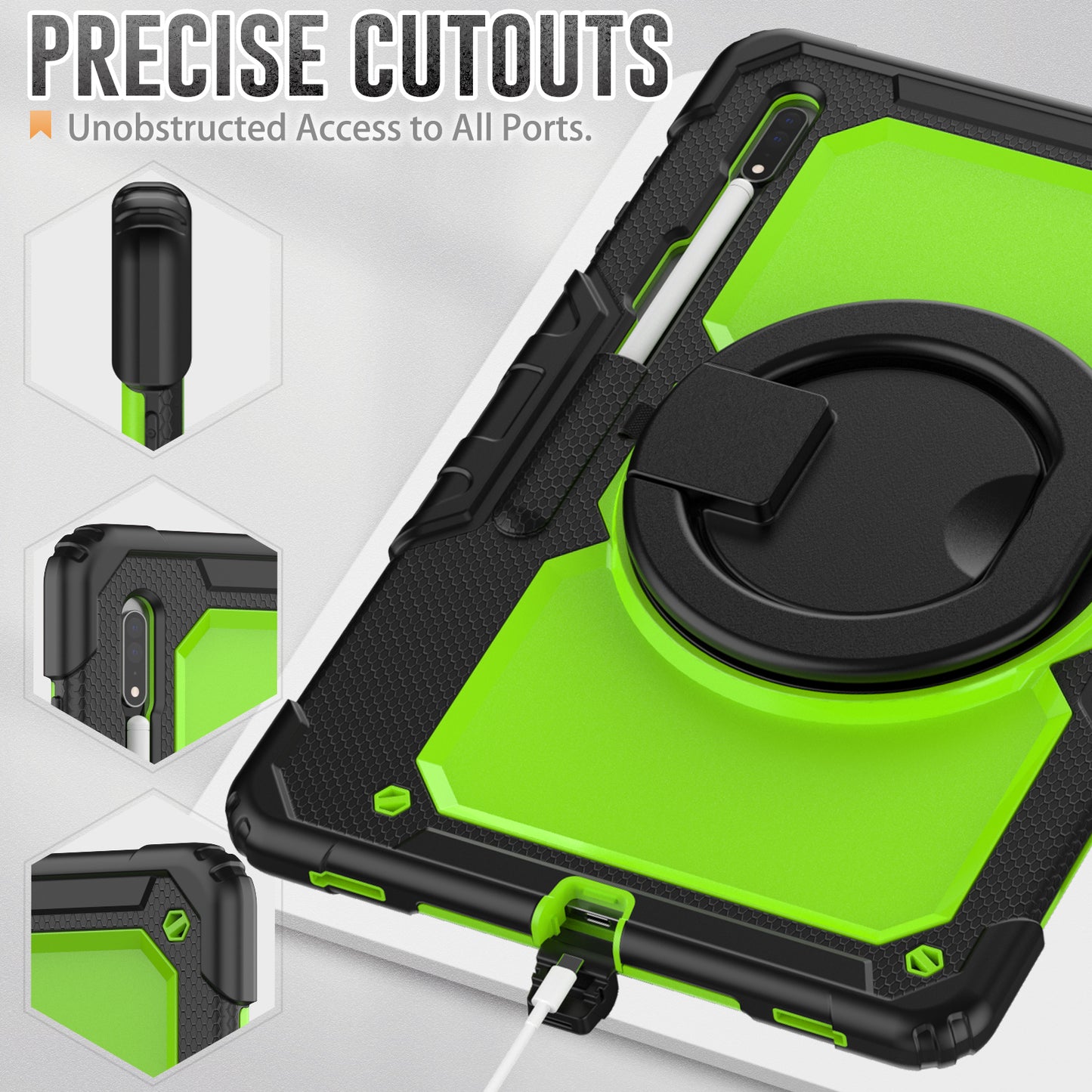 SHELLBOX Tough Handle Grip Hook Galaxy Tab S8 Ultra Case