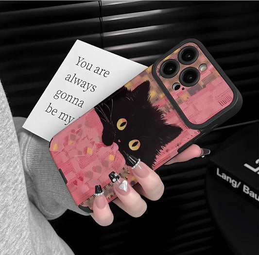 lazy-black-cat-painting-iphone-17-pro-max-case-silicone_1