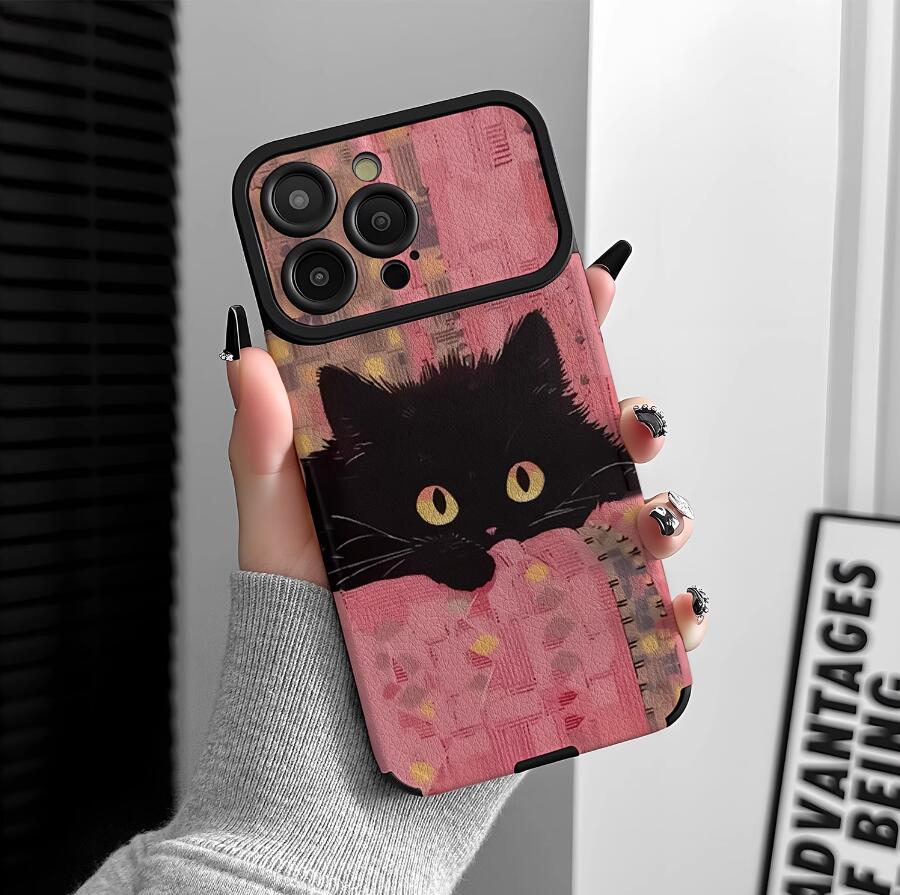 lazy-black-cat-painting-iphone-17-pro-max-case-silicone_5
