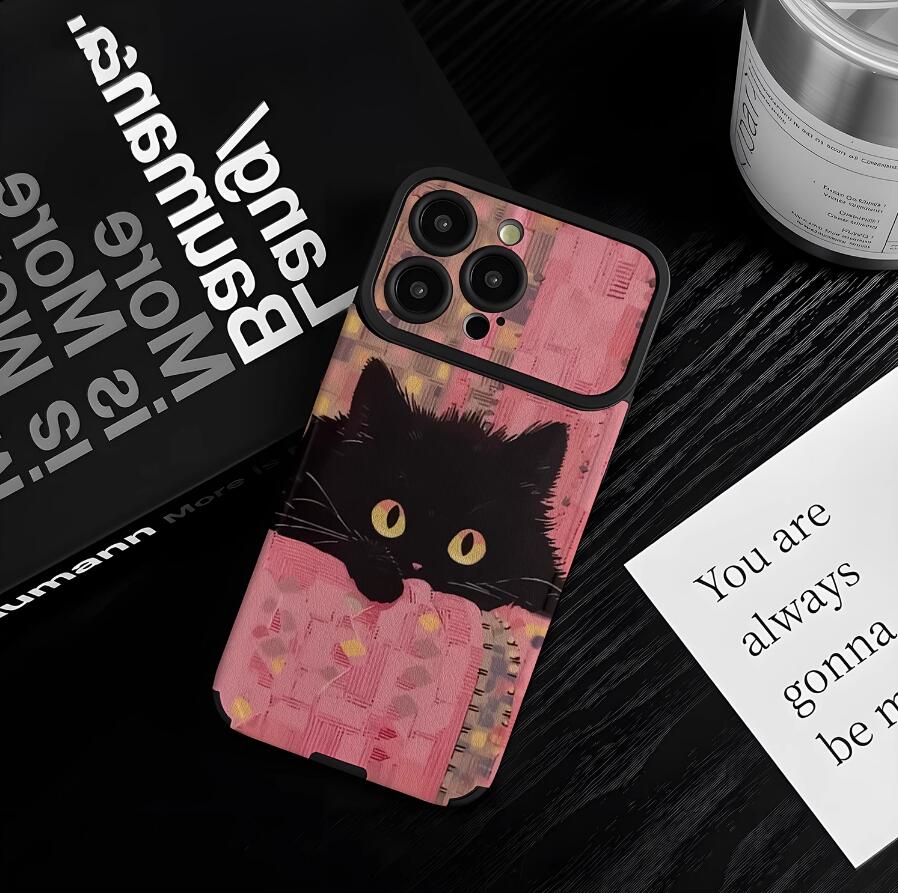 lazy-black-cat-painting-iphone-17-pro-max-case-silicone_6