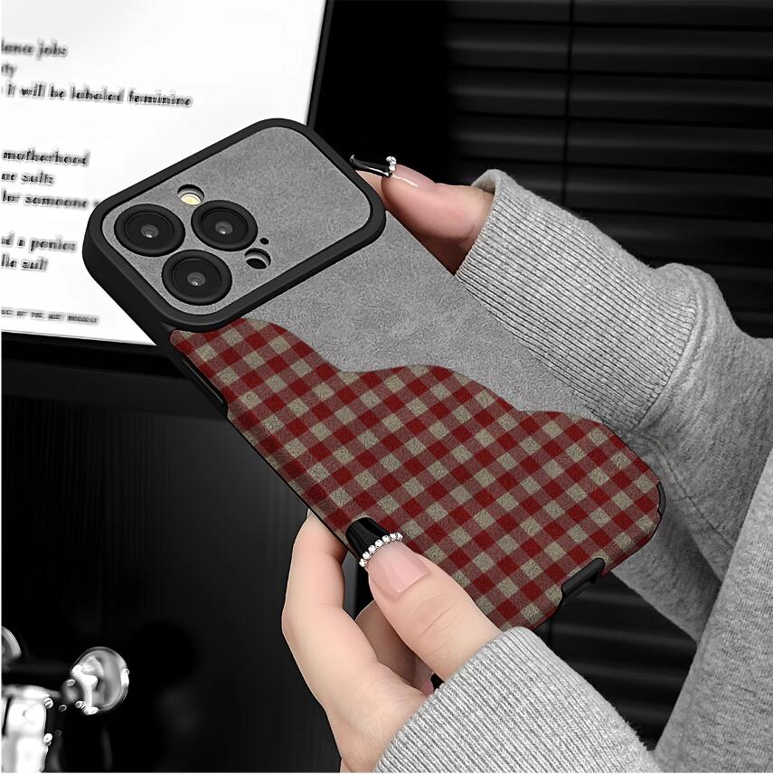 tattersall-plaid-painting-iphone-17-pro-max-case-silicone_2