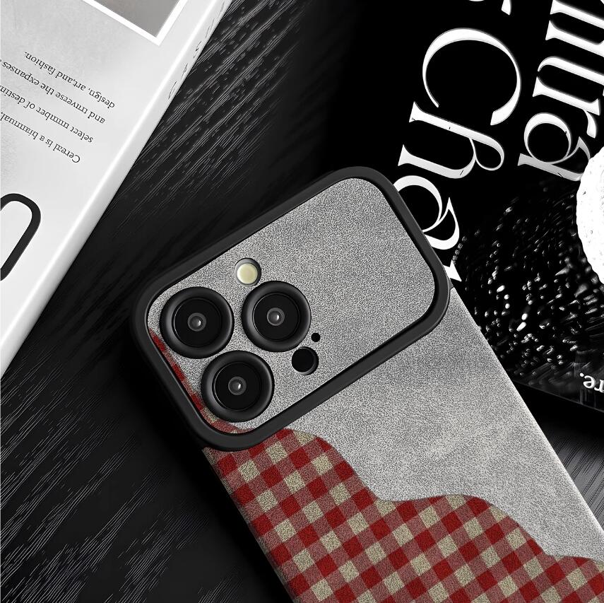 tattersall-plaid-painting-iphone-17-pro-max-case-silic