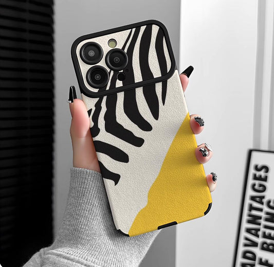 yellow-zebra-patchwork-pattern-iphone-17-pro-max-case-trendy_5
